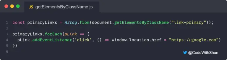 Javascript get elements by class name