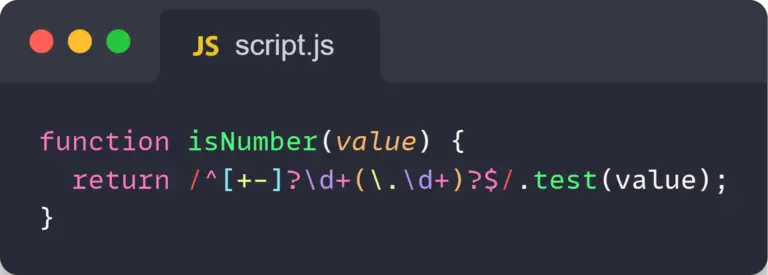 El valor es un número en expresiones regulares de JavaScript.