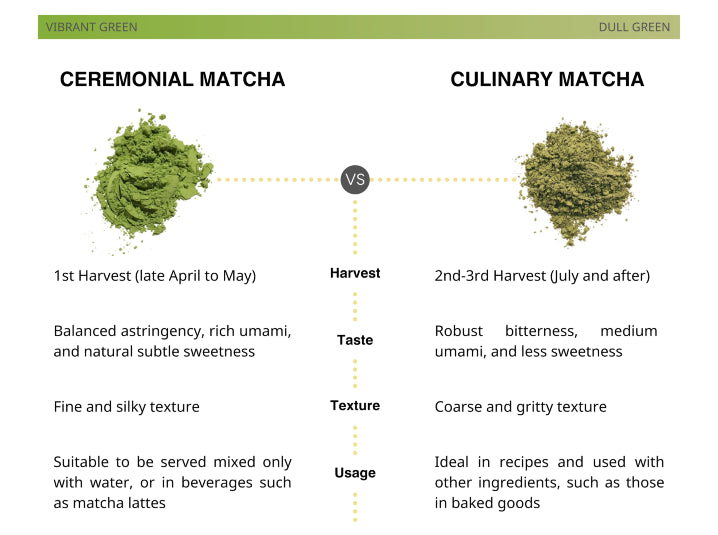 Ceremonial Matcha vs. Culinary Matcha Infographic