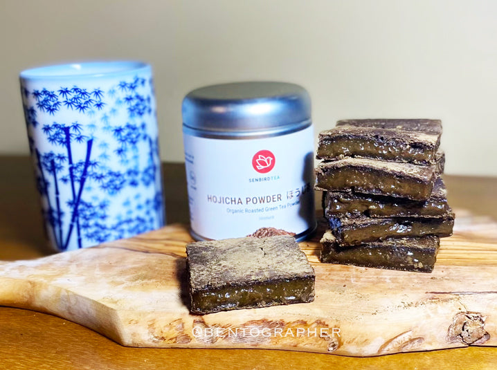 senbird organic hojicha powder brownies