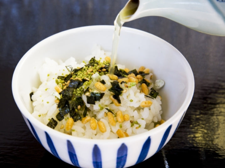 Ochazuke Green Tea Over Rice in a Bowl