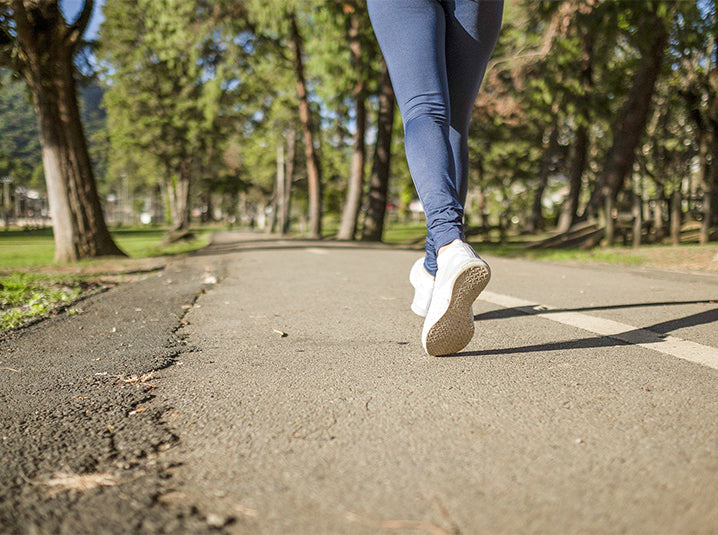 girl running on the road