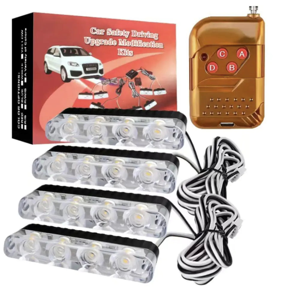 Wireless Remote Control Four-in-one 16 LED Car Light Strobe Light Warning Light Modified General