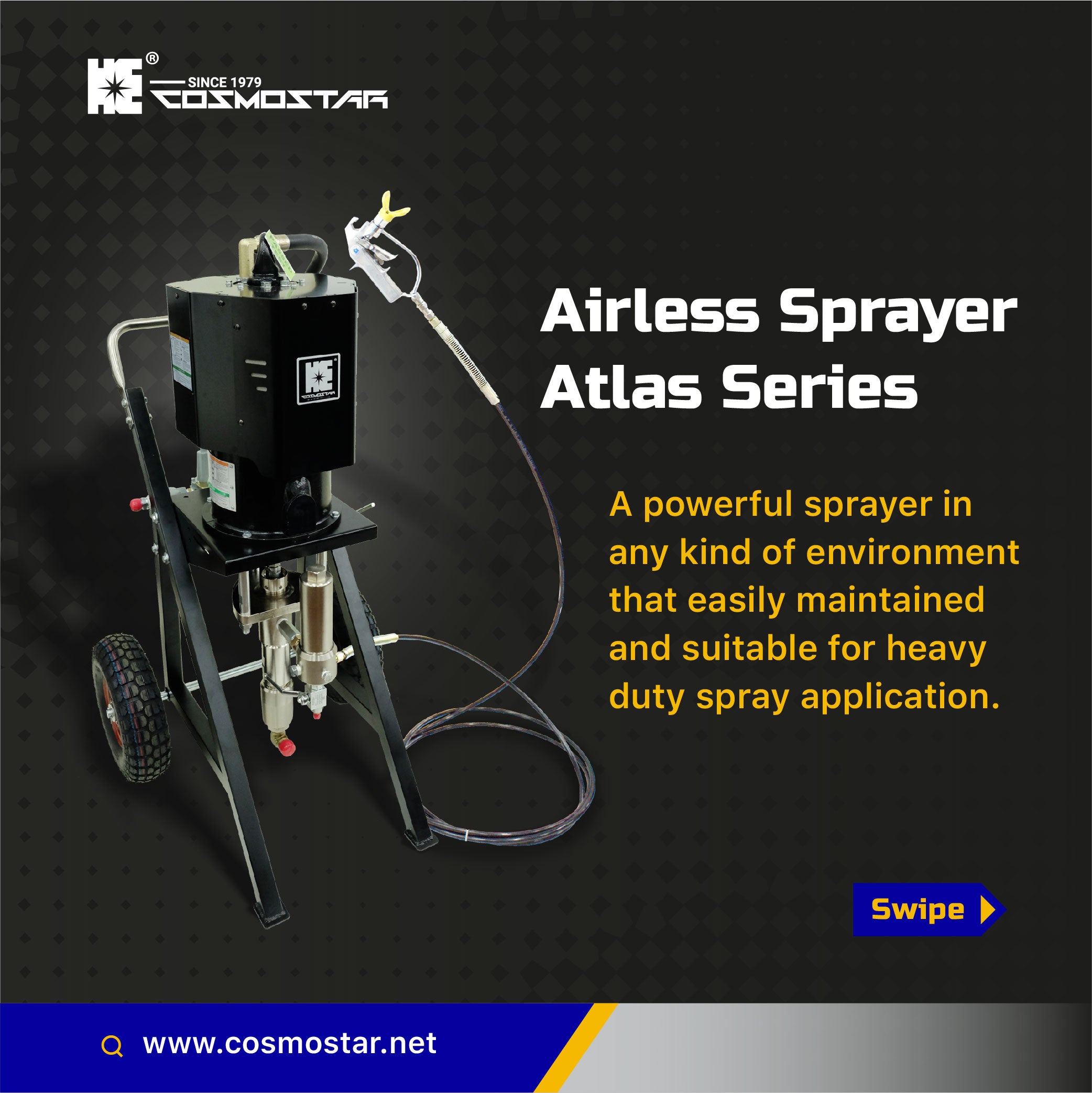 COSMOSTAR Atlas 10" AX0115 65:1 Pneumatic Airless Sprayer | USA Stock - Image 5