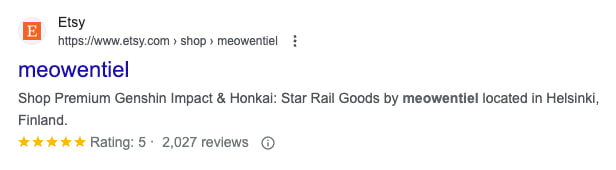 Etsy Reviews Screenshot