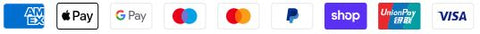 Payment method icons lined up next to each other