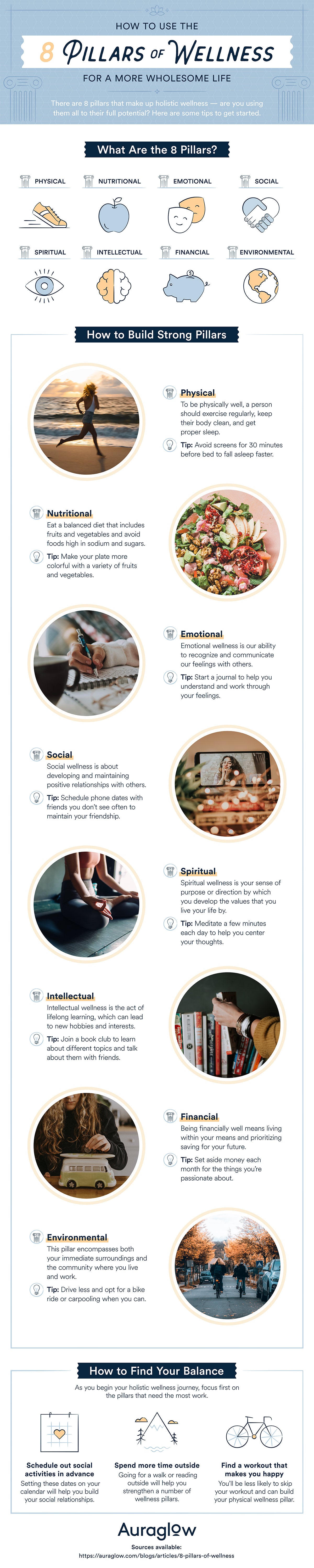 How to Harness the 8 Pillars of Wellness for a Healthier You  - The 8 Pillars of Wellness are the categories of wellness that make up a healthy person.  The 8 Pillars of Wellness include: physical, nutritional, social, financial, environmental, emotional, spiritual, and intellectual wellness. By prioritizing all of the pillars, you’ll be on your way to becoming a healthier and happier you. #health #healthylifestyle  #wellness  #pillarsofwellness  #healthyliving  #balancedlifestyle  #healthyperson  #healthandwellness 