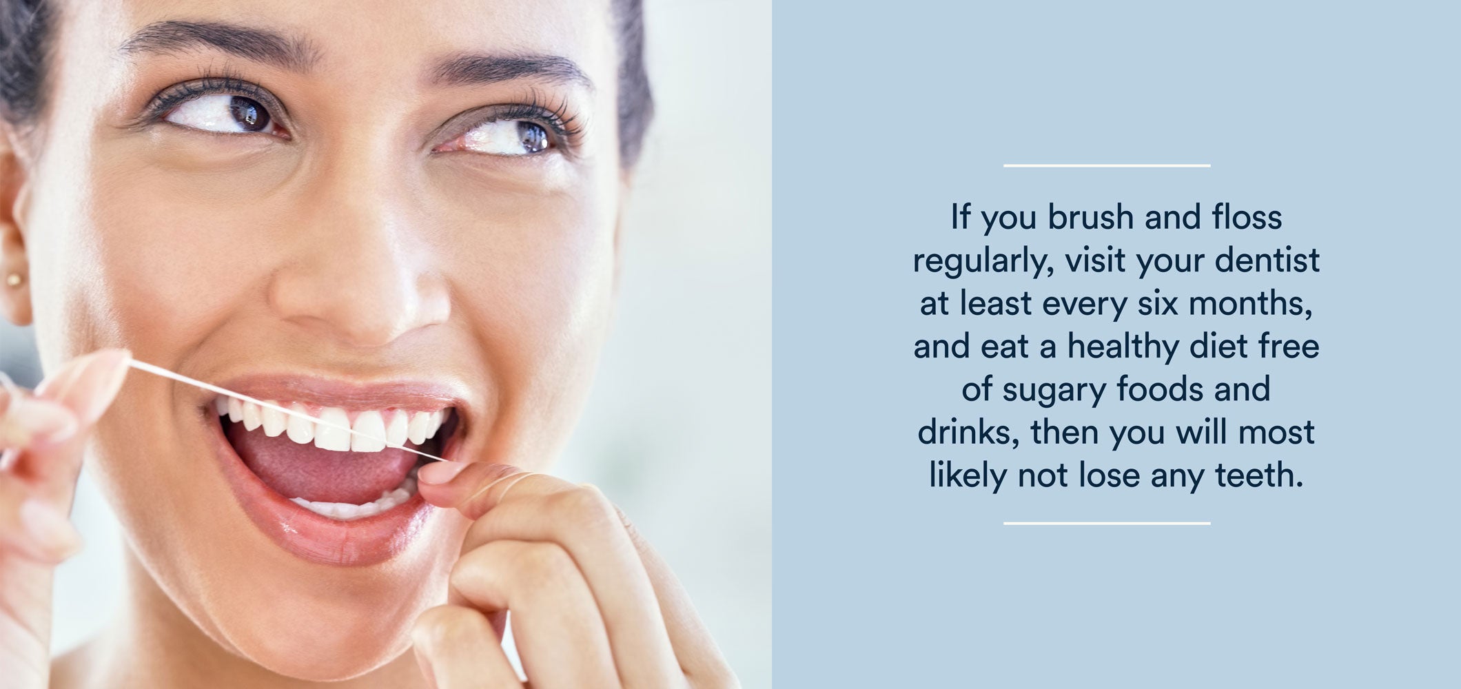 image of a woman flossing