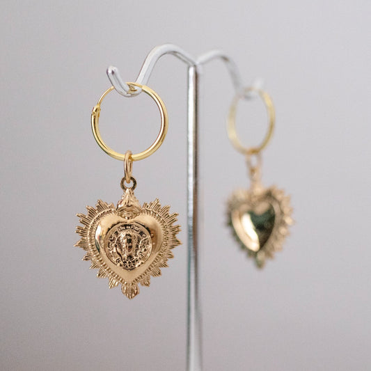 Frida Kahlo Heart Drop Earrings