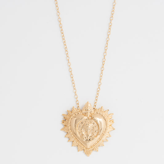 Frida Kahlo Heart Pendant 18ct Gold Vermeil 