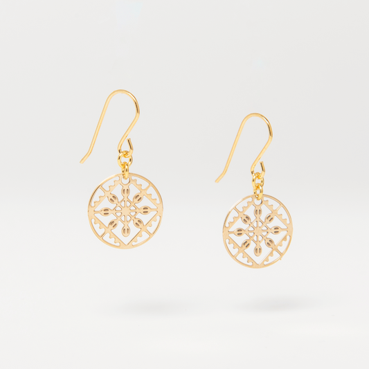 Lace Drop Earrings (18ct Gold Vermeil)