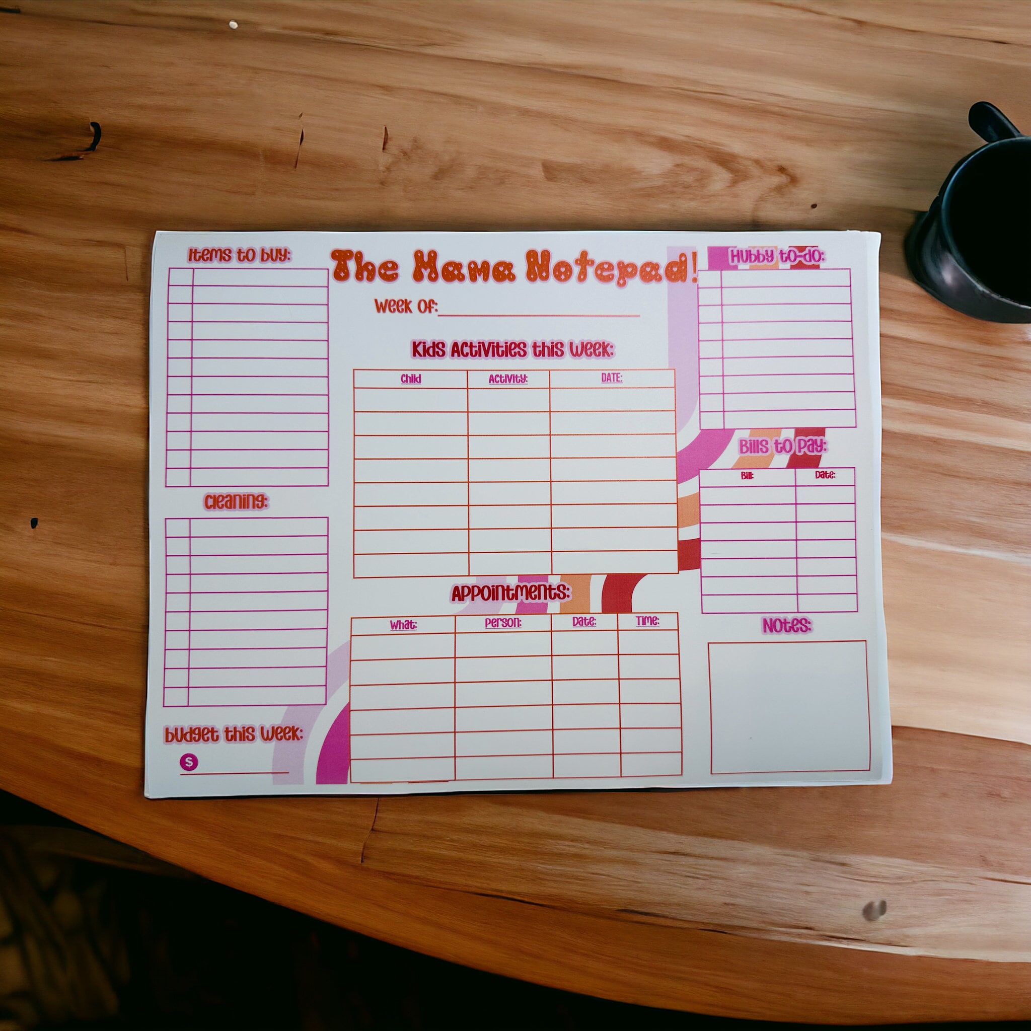 The Mama Notepad Planner - 8.5x11in notepad