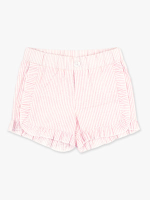 Ruffle Seersucker Shorts - Blueberi Pearl
