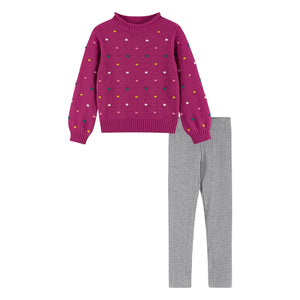 Pom Pom Sweater Set - Blueberi Pearl