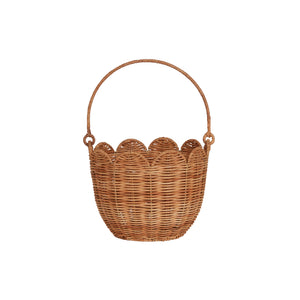 Scallop Wicker Basket - Blueberi Pearl