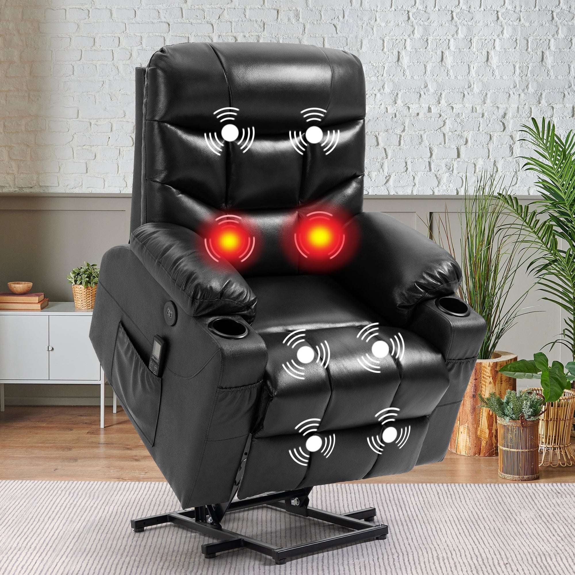 Luxury Power Lift Recliner Chair With Vibration Massage and