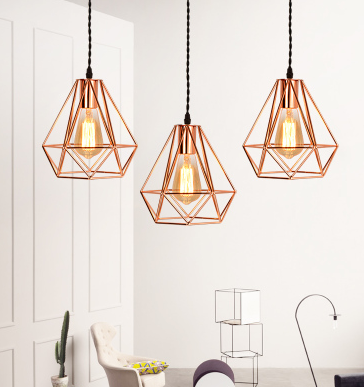 LEIKA Geometric Pendant Lamp in Rose Gold (Pre-order) - Lights&Co.