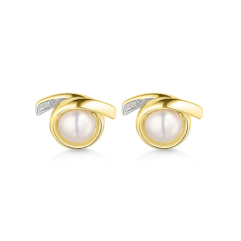 9ct pearl drop earrings