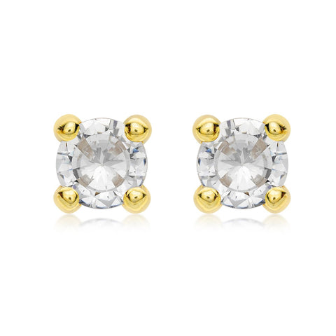 gold cz stud