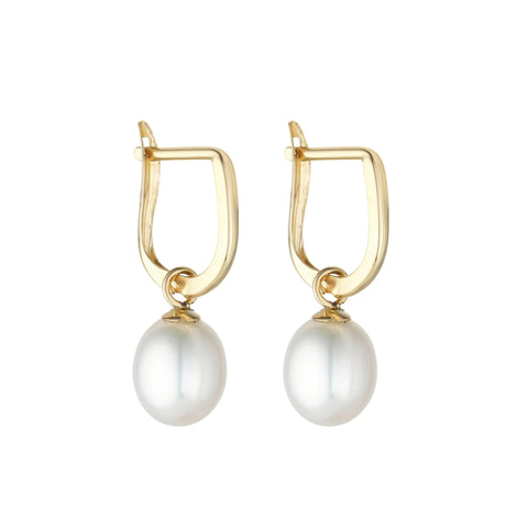 pearl huggy earrings