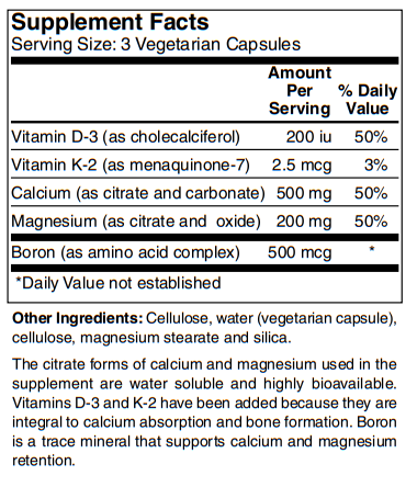 BariatricPal Calcium & Magnesium Vegetarian Capsules with D3, K2, and Boron