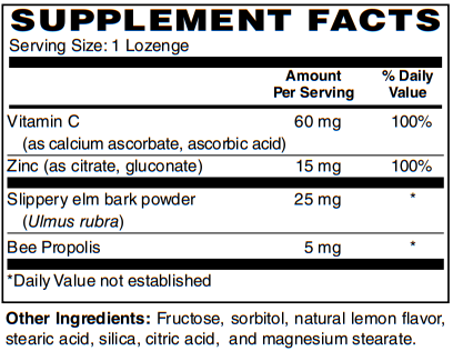 BariatricPal 15mg Zinc + Vitamin C - Lemon Flavored Lozenges (60 count)