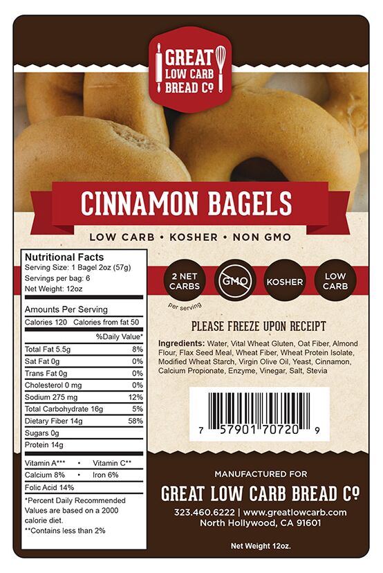 Great Low Carb Bread Company Bagels