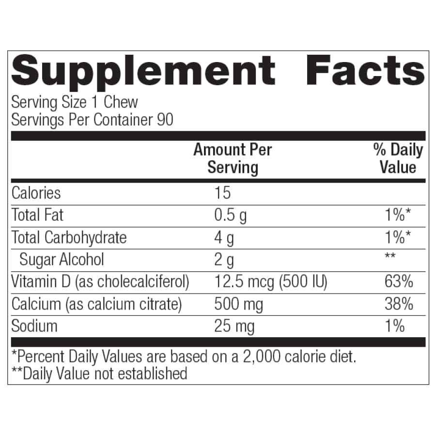 Bariatric Advantage Calcium Citrate Chewy Bites 500mg Available In 10 Flavors Bariatricpal 0799