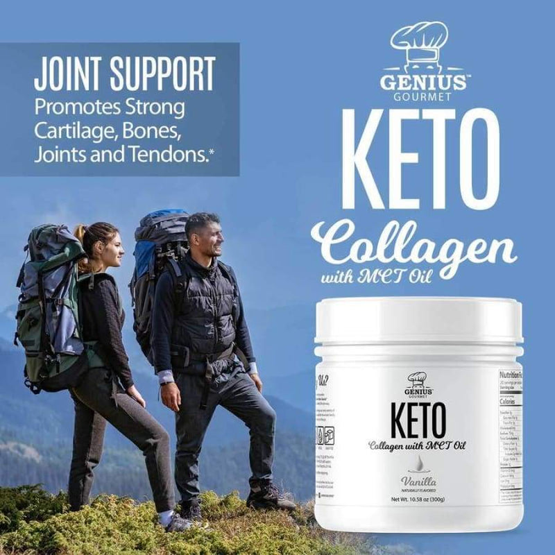 Genius Gourmet Keto Collagen with MCT OIL - Vanilla - Collagen Powder