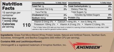 Clean Whey™ Protein (25g) by BariatricPal with Probiotics & Aminogen - Vanilla (BRAND NEW!)