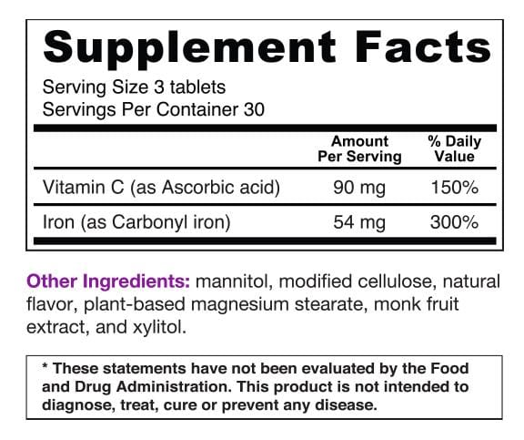 BariMelts Iron + Vitamin C