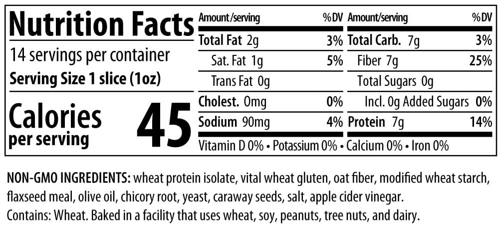 ThinSlim Foods Zero Carb Protein Bread - Rye