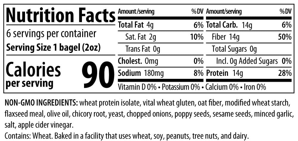 ThinSlim Foods Zero Carb Protein Bagels - Everything