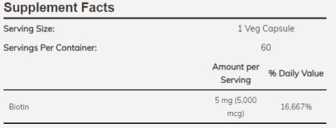 Biotin 5,000 mcg Vegetarian Capsules by NOW Foods