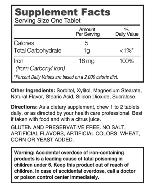 Ferretts Iron (18mg) - Chewable Tablets (60)