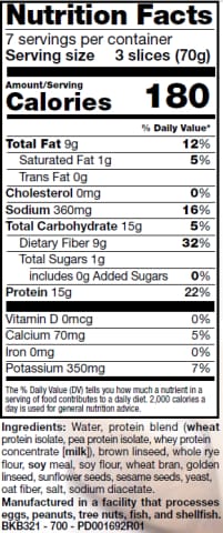 BariatricPal High Protein Brown Bread