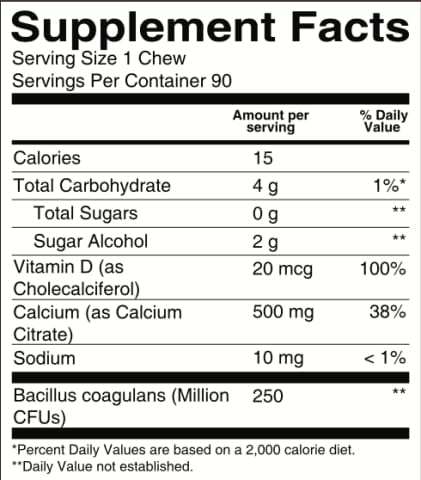 BariatricPal French Vanilla Caramel Sugar-Free Calcium Citrate Soft Chews 500mg with Probiotics