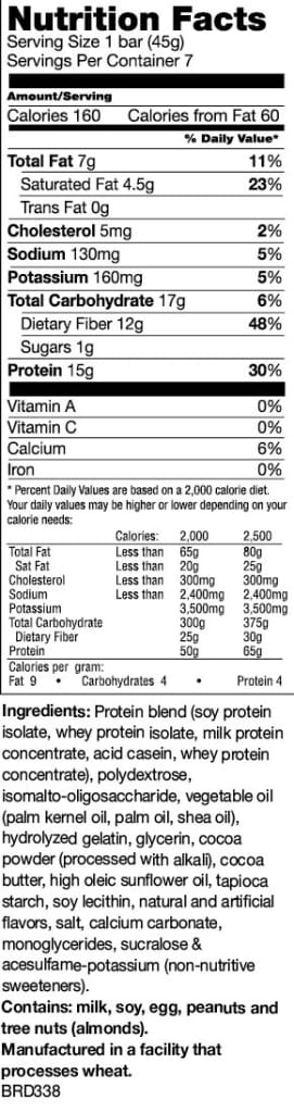 BariatricPal Low Carb Protein & Fiber Bars - Chocolate Crisp