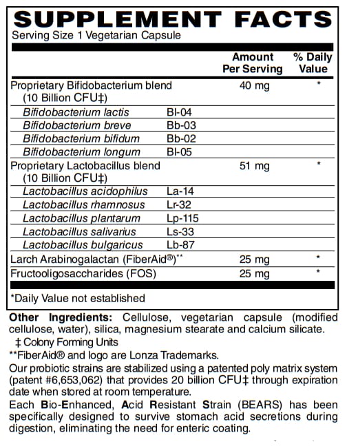 BariatricPal Prebiotic & Probiotic 20 Billion CFU Gastrointestinal & Immune Health Capsules with FiberAid™