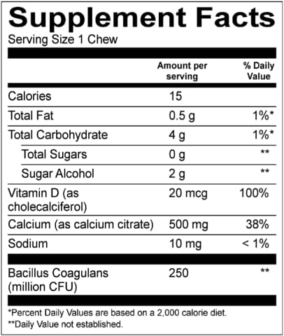 BariatricPal Sugar-Free Calcium Citrate Soft Chews 500mg with Probiotics - Belgian Chocolate Caramel