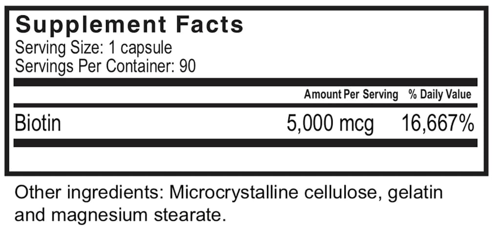 Celebrate Vitamins Biotin 5,000 mcg Capsules - 90 Count