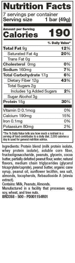 BariatricPal Low Carb Protein & Fiber Bars - Peanut Batter Nougat