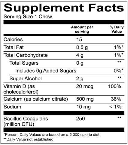 BariatricPal Sugar-Free Calcium Citrate Soft Chews 500mg with Probiotics - Strawberry Watermelon Twist