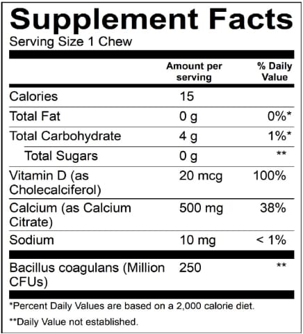 BariatricPal Sugar-Free Calcium Citrate Soft Chews 500mg with Probiotics - French Vanilla Caramel