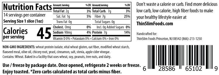 ThinSlim Foods Zero Carb Protein Bread - Cinnamon