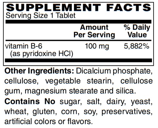 BariatricPal Vitamin B-6 100mcg Vegetarian Tablets (100)