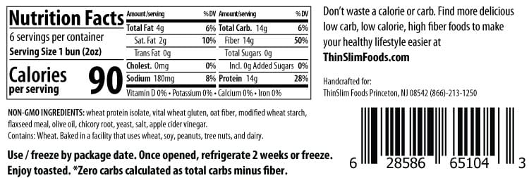 ThinSlim Foods Zero Carb Protein Hamburger Buns