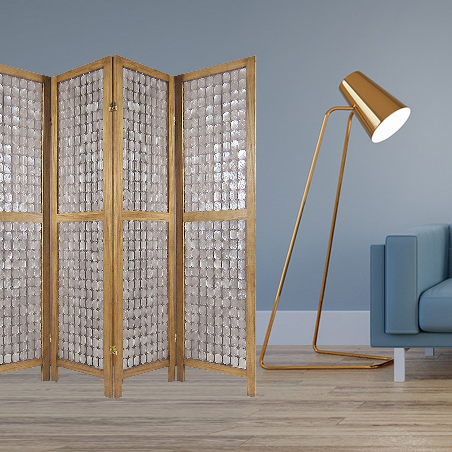 84 x 1.5 x 84 Clear Capiz Shell Screen