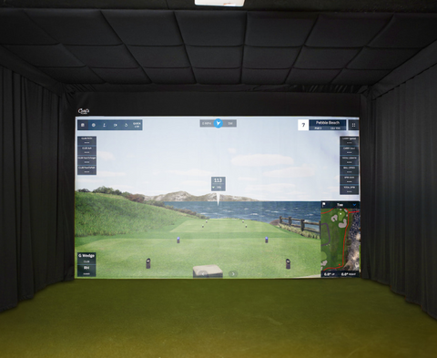 Carl's Place Built-In Golf Room Kit with Golf Room Curtains.