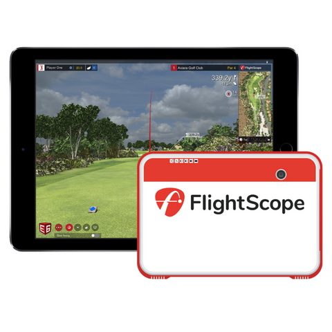 FlightScope Mevo+ Launch Monitor with E6 CONNECT on iPad.